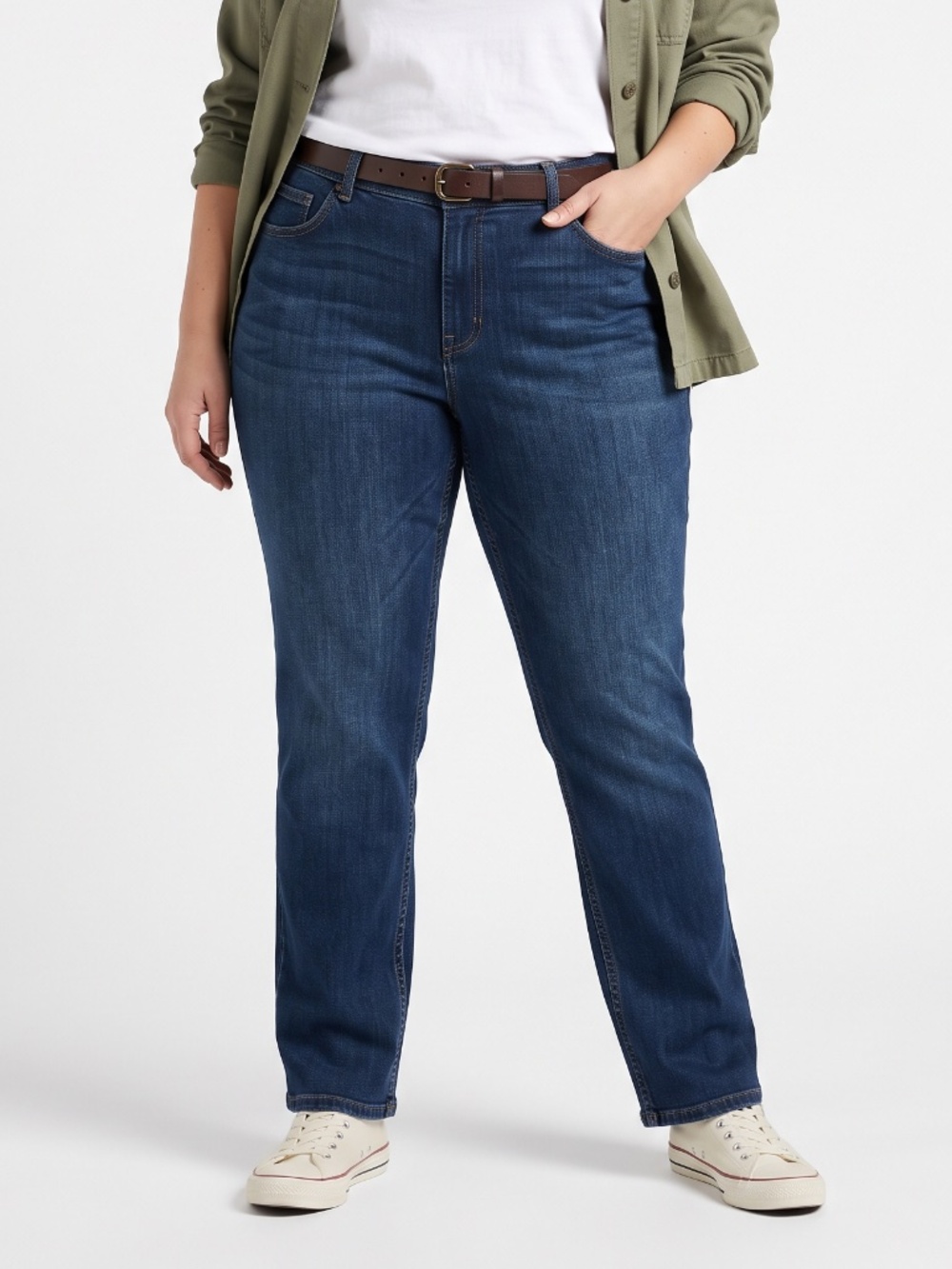 Lee Relaxed Fit Straight Leg Mid Rise Jeans 18W